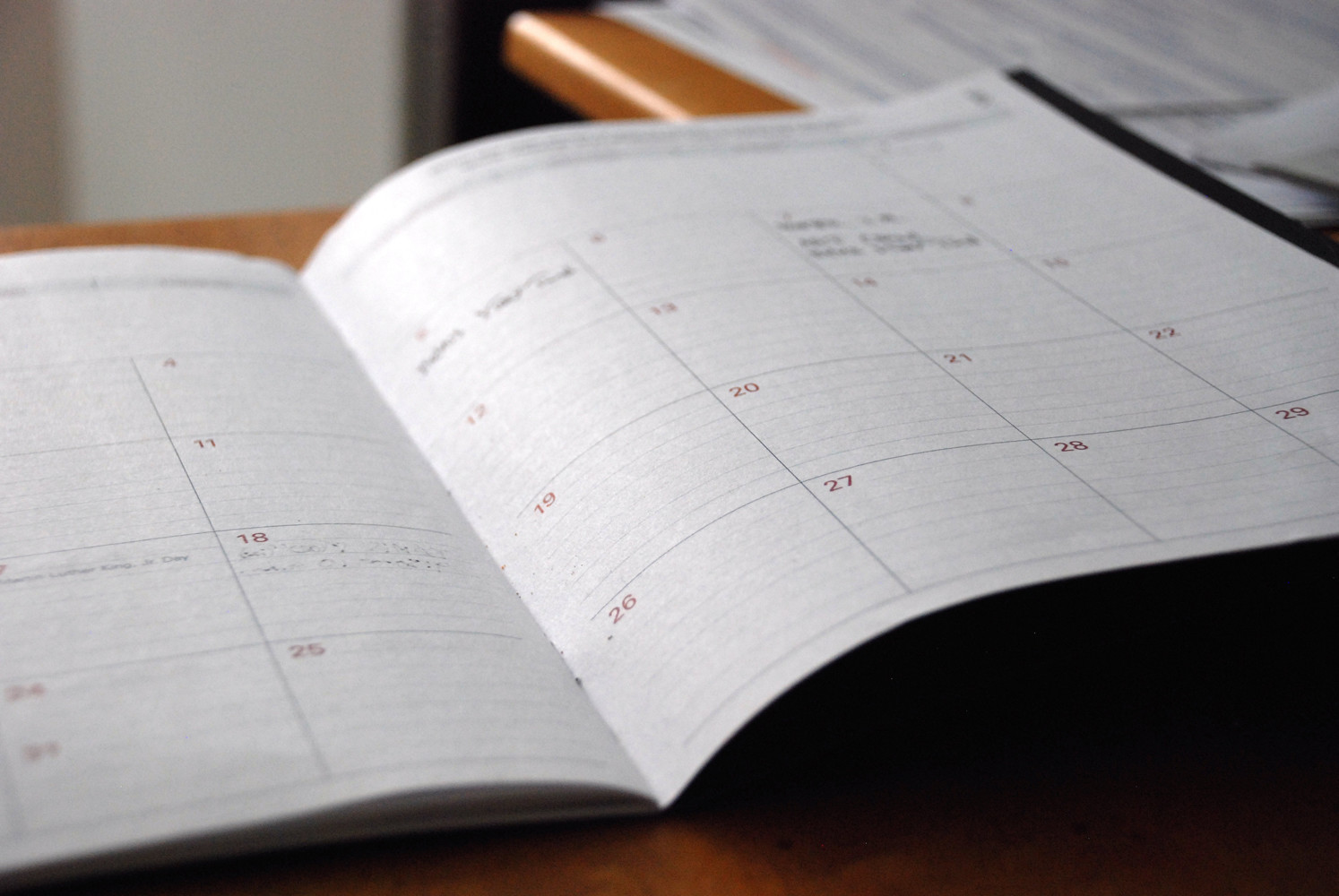 Diary to book your training slot